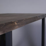CosyWood Rough Edge Moderne Table de Salle à Manger, Fernanda (Brown)-Black (Mild Steel), 8 Seater W200xD90xH75cm