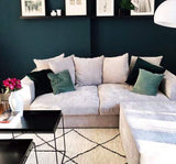 Amaris Elements | 'Cooper' Moderne de 3 Places Coussin de canapé avec 5, Effet Velours, 100% Microfibre, Basse, Clair/Gris - 3 Basse Style Maison de Campagne