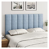 ZOUTYI Têtes de lit rembourrées en Tissu de Lin, Panneaux muraux rembourrés Autocollants pour lit Double, lit Queen, Chambre d'enfant, Lot de 7 Panneaux de 7,9" x 23,6" (Couleur : Bleu)