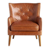 Paris Prix - Fauteuil Design en Cuir ocama 89cm Marron