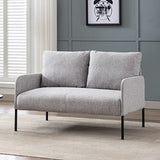 Wahson Canapé 2 Places en Lin Moderne Sofa Revêtement Tissu avec Rembourrage épais pour Salle/Chambre/Bureau/Appartement/dortoir, Gris