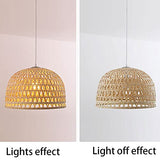 YAZAHOH Suspension en Bambou Tissé Suspension Naturelle Simple Tissée À La Main Lampe Suspendue De Ferme Créative Lustre en Rotin pour Salle À Manger Chambre