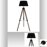 PEGANE Lampadaire Trepied Noir, Hauteur 145 cm