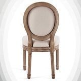 VONLUCE 2 Chaises Médaillon de Salle à Manger, Chaises Rembourrées en Tissu Lot de 2 avec Dossier Rond et Pieds, Chaises de Style Vintage pour Salon Chambre à Coucher