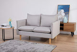 Marque Amazon - Movian Keitele- Canapé 2 places, 130 x 82 x 84 cm, Gris clair
