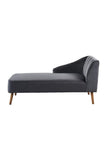 PAULINE Meridienne - Velours gris - Scandinave - L 154 x P 68 cm