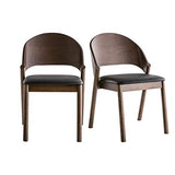 Miliboo Chaises Vintage en Bois foncé Noyer et assises Noires (Lot de 2) Avalon