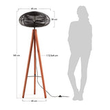 Kave Home - Lampadaire Layton noir en rotin noir et bois massif d'acajou