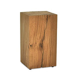 MS FACTORY Bloc de Chêne Massif - Cube en Bois - Rondin de Bois - Bout de Canapé, Colonne de Decoration, Support en Bois, Table Basse Bois, Piédestal pour Fleurs, Table de Chevet - 25 x 25 x 40 cm