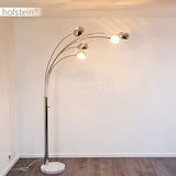 hofstein Lampadaire Nikkala, lampe sur pied en métal chromé avec effet de lumière, 5 x E14, lampe sur pied avec socle en marbre, sans ampoules