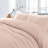 Nimsay Home Parure de lit en Coton et Lin, Drap en Coton, Rose poudré, King