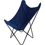 Home Deco Factory HD6000 Fauteuil Papillon Velours Réversible Tissu Bleu Structure Métal Noir H101 x 74 x 79 cm