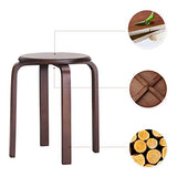 IBUYKE Chaise Salle à Manger/Tabourets de Bar Empilables en Bois Massif Sièges Lisses pour Salon, Cuisine, Bistrot pour Salon, Cuisine, Couleur Noyer 40x33x44cm RF-633