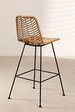 SKLUM Tabouret Haut en Rotin Synthétique Naturel Gouda Naturel Noir ↑75 cm