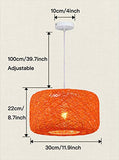 Ficelle en rotin tissée à la main suspension en rotin lin plafonnier oiseau nid abat-jour lustre plafonnier pour restaurant, café, chambre à coucher, 30 cm / 12 pouces