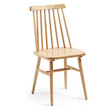 Kave Home - Chaise Tressia en Bois Massif de Caoutchouc