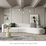 TABKER Canapé Arc Shape Modern Corner Sofas for Living Room Home Furniture Chaise Golden Metal Frame
