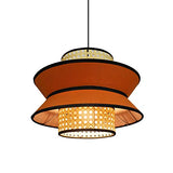 DSFHKUYB Pendant Light Creative Rotin Lustres Tissé Peut Être Installé dans La Chambre Salon Salle À Manger,Orange