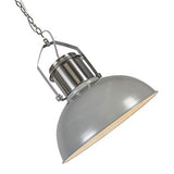 QAZQA Industriel Lampe à Suspension/Lustre/Luminaire/Lumiere/Éclairage industrielle gris - Industriel 37 Acier Gris,Acier Rond E27 Max. 1 x 40 Watt/intérieur/Salon/Cuisine