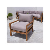 Tousmesmeubles Fauteuil Teck/Corde - BIAK - L 66 x l 73 x H 73 - Neuf