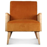 Déco en Ligne - Fauteuil Velours Orange cannage