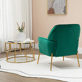 SEPNINE Fauteuil de Salon Moderne en Velours - pour Salon et Chambre à Coucher - Jusqu'à 135 kg (Vert)