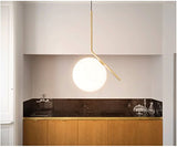 MZStech Moderne Mode Suspension Lampe Fer Verre LED Luminaire Suspension Boule Verre Vec Du Métal Doré (30CM)