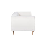 Miliboo Canapé scandinave 2-3 Places en Tissu Effet Laine bouclée écru et Bois Clair Morris