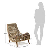 Kave Home - Fauteuil en rotin avec Pieds en Bois d'acajou