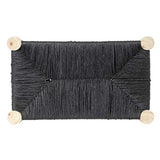 THE HOME DECO FACTORY Banc Maroc Noir, Bois De Pin, 50 x 30 x 35 cm