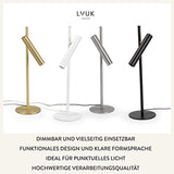 LUUK LIFESTYLE Lampe de table à LED, design esthétique minimaliste, lampe de bureau, lampe de lecture, lampe de chevet, contrôle tactile, luminosité réglable, luminaire d’appoint, noir mat