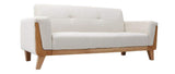 Canapé Design 3 Places Blanc cassé Pieds Bois Fjord