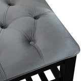 HOMCOM Banc Banquette capitonnée Style Classique Chic Banc à Chaussures dim. 108L x 45l x 46H cm Bois Massif Caoutchouc Noir Polyester Gris