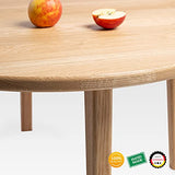 Table basse Casa ronde en bois véritable - Fabriquée à la main en chêne allemand - Design universel - Clair - S