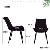 Générique Chaises de Salle à Manger Chaises de Salon de Loisirs Chaise d'invité de Club de Salle à Manger Rembourrée, avec Pieds en Métal Noir et Siège en Similicuir Marron