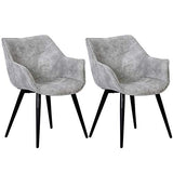 WOLTU 2 X Chaises de Salle à Manger chaises de Cuisine Chaises de Salon Assise en Tissu Structure en Acier,Gris Clair BH99hgr-2