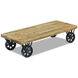 vidaXL Table Basse pour Salon Table d'appoint en Bois de manguier 120 x 60 x 30 cm