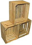 Jeu De 3 Vintage Boîte en bois - vieux Caisse de fruits - Boîte à vin - Nature Used Look