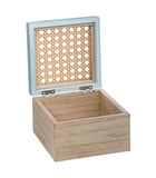 Atmosphera - Lot de 2 Boîtes décoration cannage en Rotin L 13 et L 10 cm Collection Poésie à l'anglaise