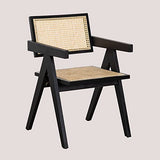 SKLUM Chaise en Bois avec Accoudoirs Lali Style Noir uni
