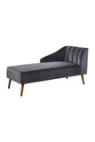 PAULINE Meridienne - Velours gris - Scandinave - L 154 x P 68 cm