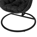 Tousmesmeubles Chaise Suspendue Acier/Rotin Noir - AVATORU n°2 - L 102 x l 102 x H 190 - Neuf