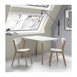 Générique Smiley Lot de 2 chaises de Salle a Manger - Bois Naturel et Blanc