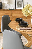 Nordic Story Table de salle à manger ronde en chêne massif idéal pour la cuisine, le salon, les meubles style nordique scandinave (105 x 105 x 75 cm)