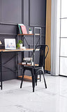 Chaise de salle à manger en métal Chaise de jardin 4 pièces Chaise de salle à manger en acier moderne industrielle Chaise de cuisine Tolix Chaise empilable en métal Chaise d'extérieur intérieure Noir