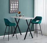 JaHECOME Lot de 2 Tabourets de Bar avec Dossier, Accoudoirs et Repose-Pieds,Chaises de Bar Roubourés, Pieds en Métal Chaises pour Salon, Bistrots (2, Vert)