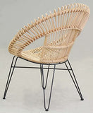 AUBRY GASPARD Fauteuil Soleil en rotin Naturel et métal