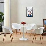 GroBKau Lot de 4 Chaises de Salle à Manger Scandinaves avec Pieds en Métal, Blanc