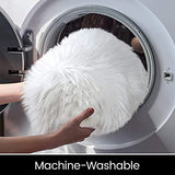 YIHAIC Peau de Mouton synthétique,Cozy Sensation comme véritable Laine Tapis en Fourrure synthétique, Man-Made Luxe Laine Tapis de Canapé Coussin (Blanc, 75 x 120 cm)
