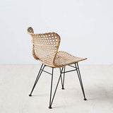 Tousmesmeubles Chaise tressée en Rotin Naturel - SUHILI - L 48 x l 58 x H 81.5 - Neuf